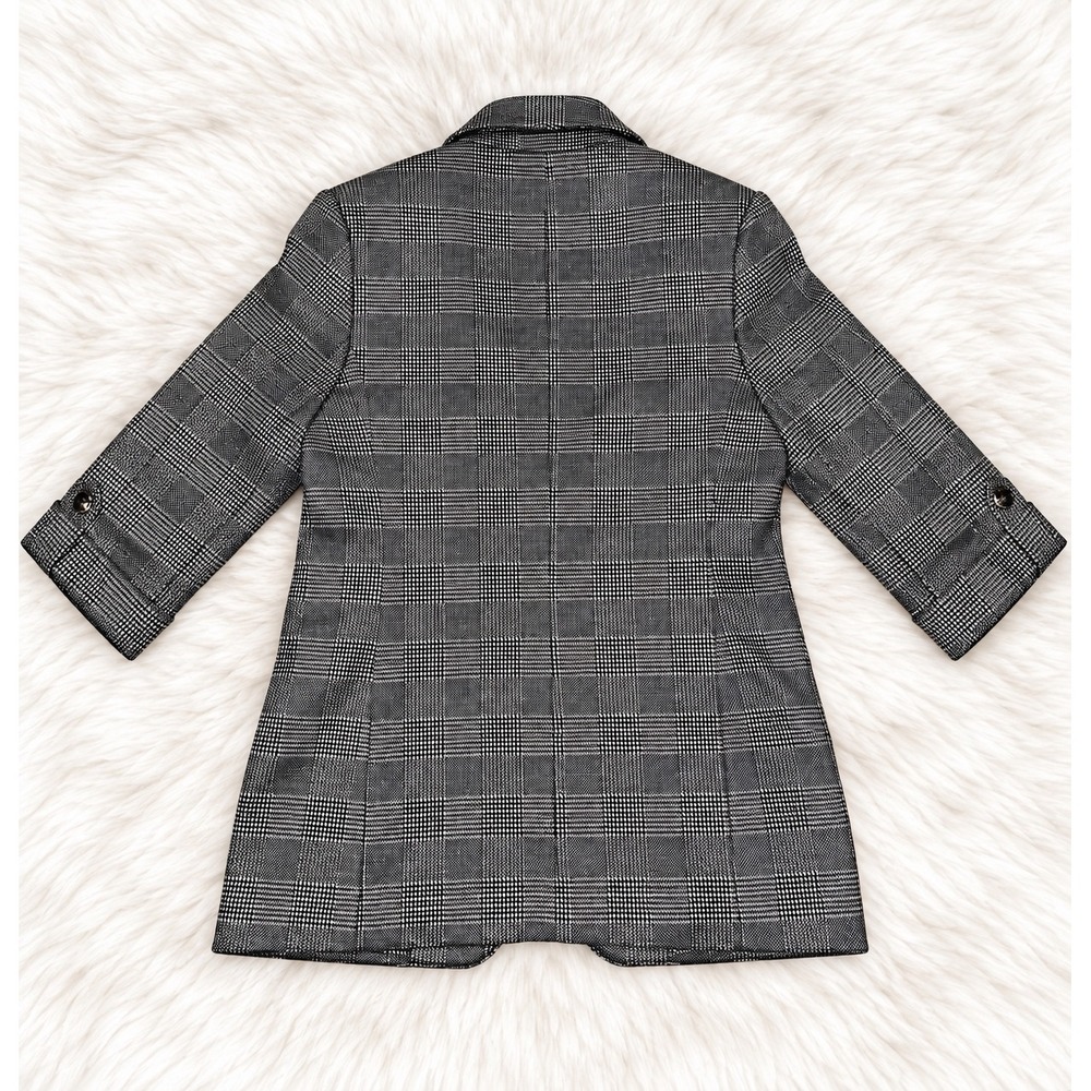 Anne Klein Glen Plaid Metallic Blazer NWT Black White Tailored Workwear L - Picture 5 of 6